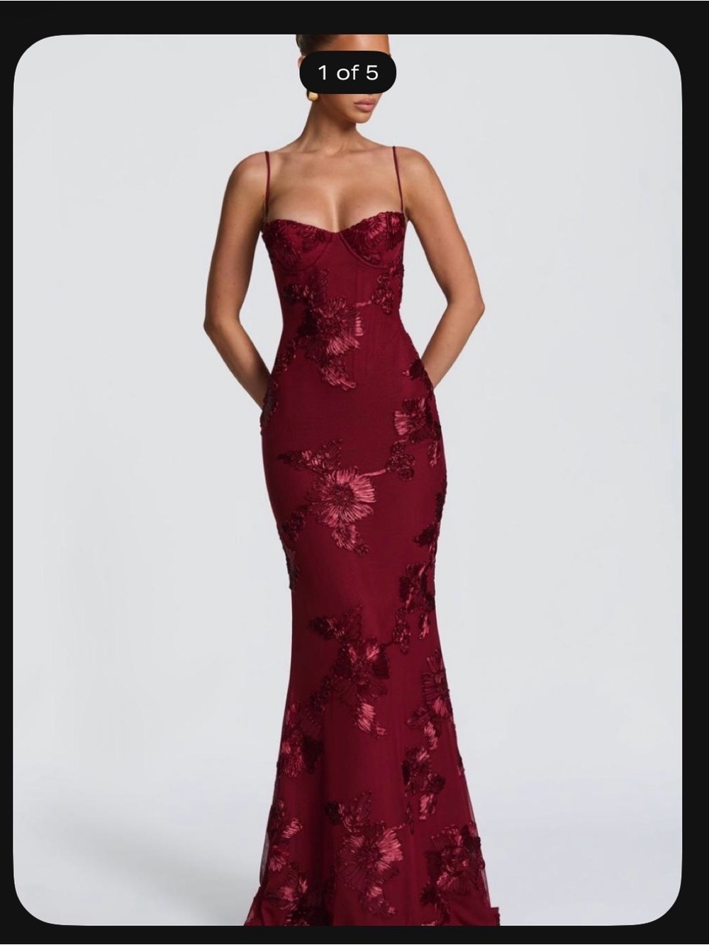 Burgundy floral maxi prom dress with lace up back Babyboo
SIZE SMALL
